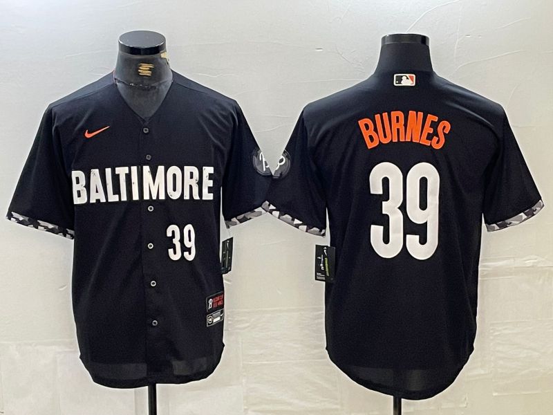 Men Baltimore Orioles #39 Burnes Black City Edition Nike 2024 MLB Jersey style 5->baltimore orioles->MLB Jersey